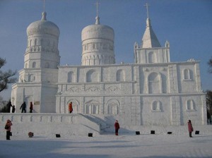 Church Snow Sculpture