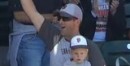 VIDEO: Dad Snares Foul Ball with Child in Hand